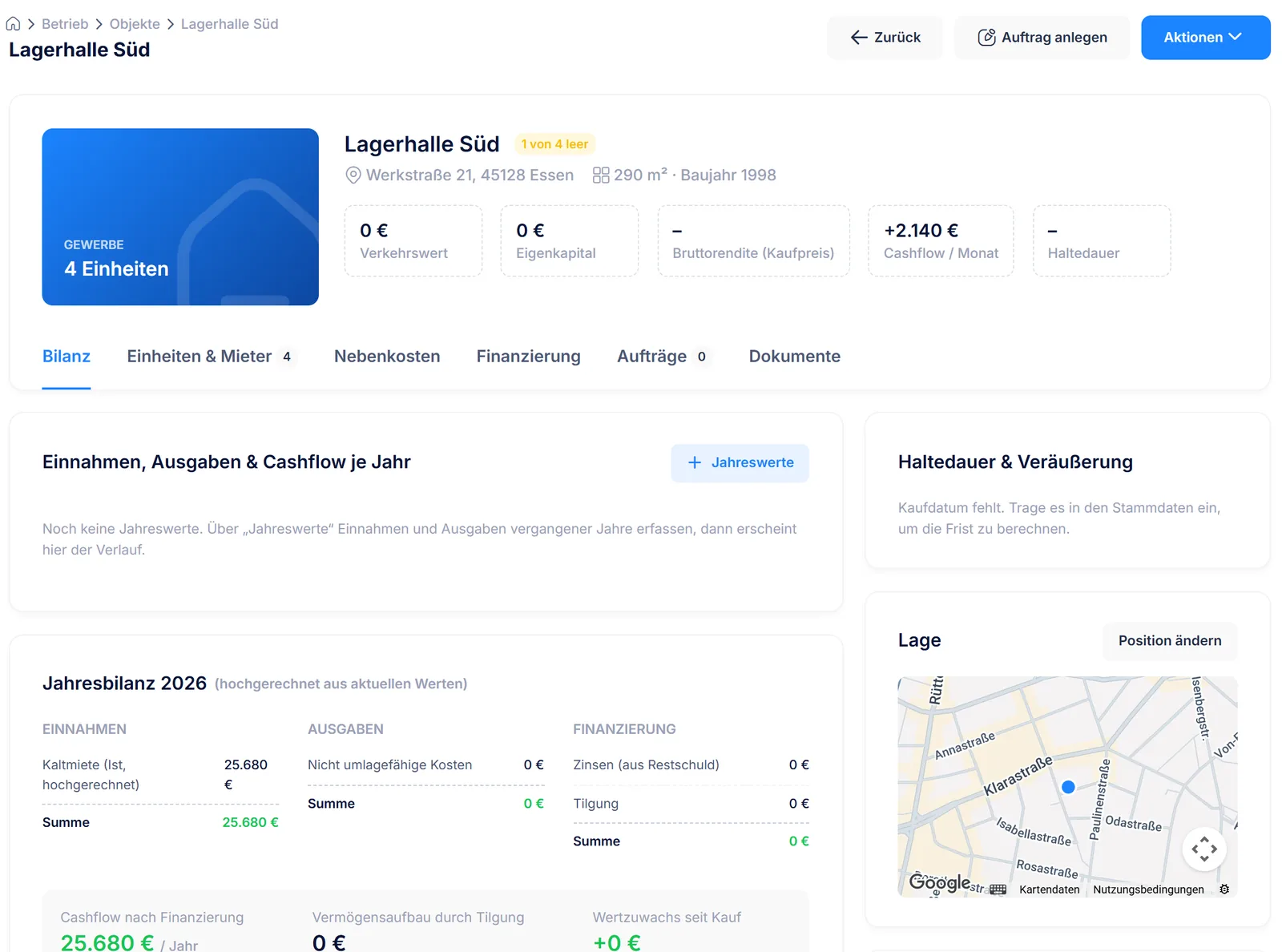Objektverwaltung der Plutoz Software
